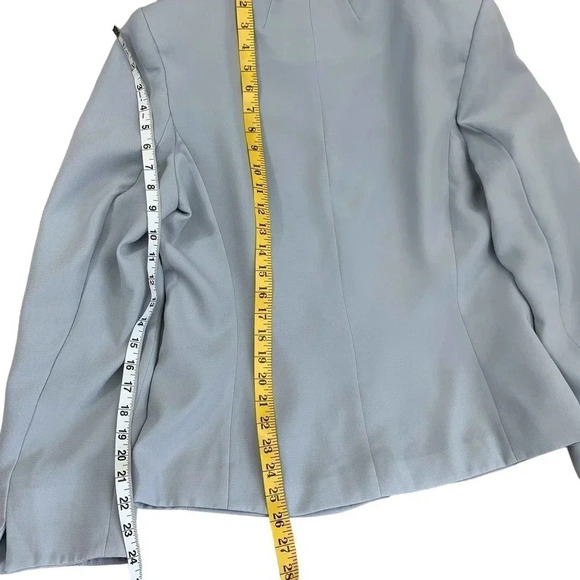 NYP Suits Vintage Embroidered Blazer Pantsuit Two Piece Set Size 14 Ash Blue - Picture 13 of 16